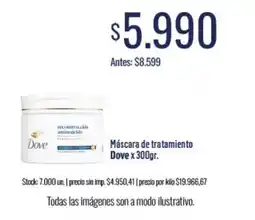 Supermercados Tadicor Dove máscara de tratamiento oferta