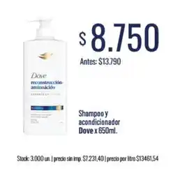 Supermercados Tadicor Dove reconstrucción-aminodcidado oferta