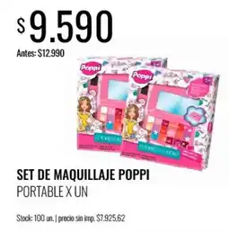 Supermercados Tadicor Poppi set de maquillaje portable oferta