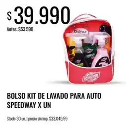 Supermercados Tadicor Speedway bolso kit de lavado para auto oferta