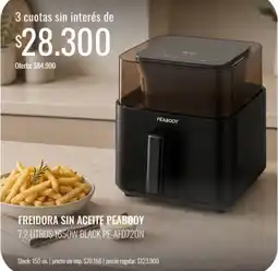 Supermercados Tadicor Peabody freidora sin aceite oferta