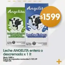 Supermercados Buenos Días Angelita leche entera o descremada oferta