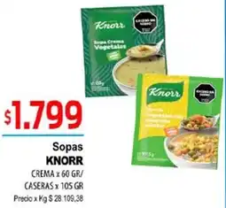 Supermercados Top Knorr sopas crema vegetales caseras oferta