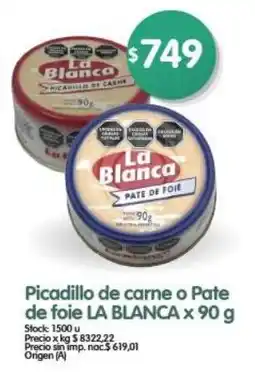 Supermercados Buenos Días La blanca picadillo de carne o pate de foie oferta