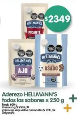 Supermercados Buenos Días Hellmann's aderezo todos los sabores oferta