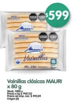 Supermercados Buenos Días Mauri vainillas clásicas oferta