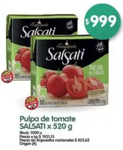 Supermercados Buenos Días Salsati pulpa de tomate oferta