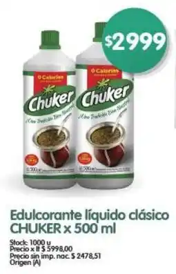 Supermercados Buenos Días Chuker edulcorante líquido clásico oferta