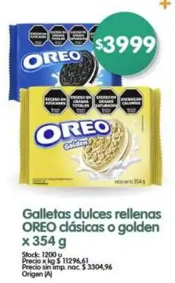 Supermercados Buenos Días Oreo galletas dulces rellenas oferta