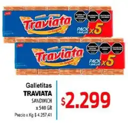 Supermercados Top Traviata galletitas sandwich oferta