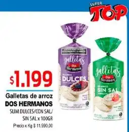 Supermercados Top Dos hermanos galletas de arroz oferta