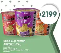 Supermercados Buenos Días Arcor sopa cup ramen oferta
