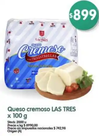 Supermercados Buenos Días Las tres queso cremoso oferta