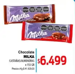 Supermercados Top Milka chocolate castañas/almandras oferta