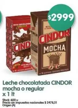 Supermercados Buenos Días Cindor leche chocolatada mocha o regular oferta