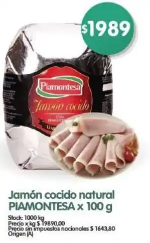 Supermercados Buenos Días Piamontesa jamón cocido natural oferta