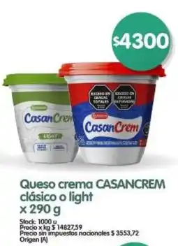 Supermercados Buenos Días Casancrem queso crema clásico o light oferta