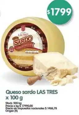 Supermercados Buenos Días Las tres queso sardo oferta
