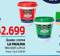 Supermercados Top La paulina queso crema oferta