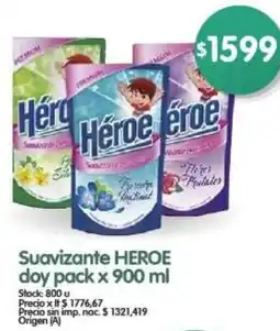 Supermercados Buenos Días Heroe suavizante doy pack oferta