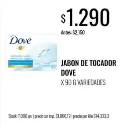 Super MAMI Dove jabon de tocador oferta