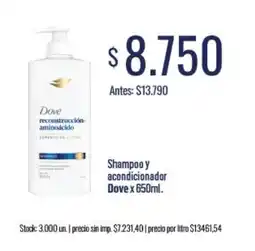 Super MAMI Dove shampoo y acondicionador oferta