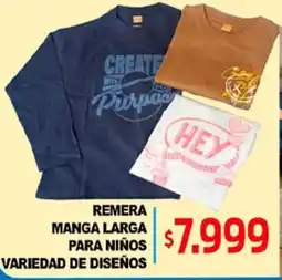 Supermercados Top Remera manga larga para niños oferta
