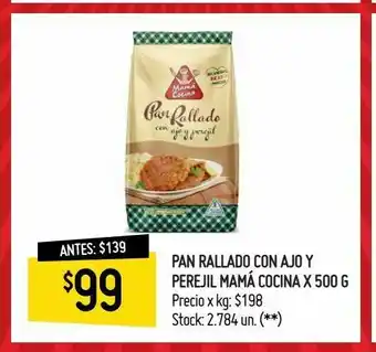 Changomas Pan rallado con ajo y perejil mamá cocina x 500 g oferta