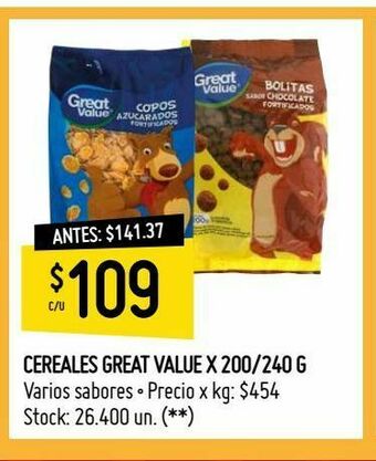 Changomas Cereales great value x 200/240 g oferta