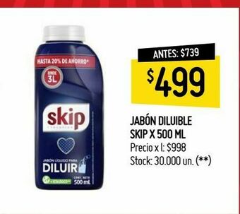 Changomas Jabón diluible skip x 500 ml oferta