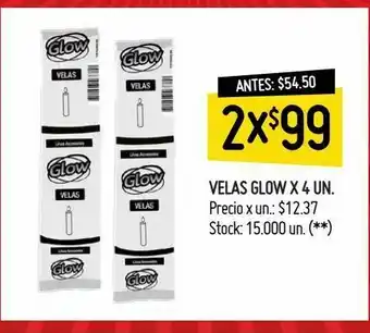 Changomas Velas glow x 4 un. oferta