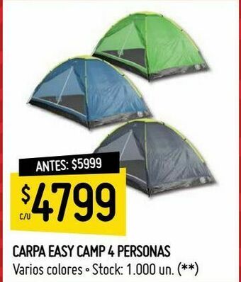 Changomas Carpa easy camp 4 personas oferta