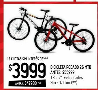 Changomas Bicicleta rodado 26 mtb oferta