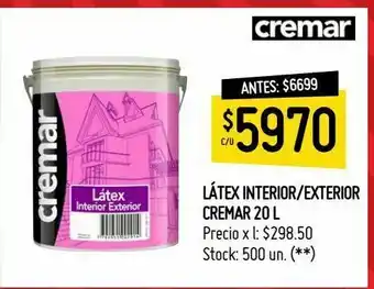 Changomas Látex interior/exterior cremar 20 l oferta