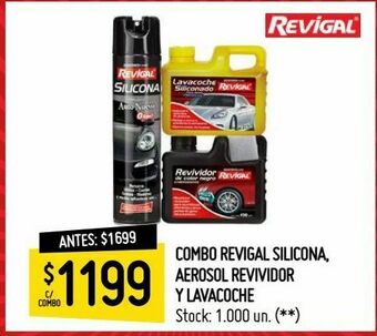 Walmart Combo revigal silicona, aerosol revividor y lavacoche oferta