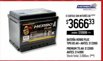 Walmart Batería herbo plus oferta