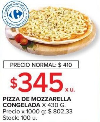 Carrefour Market Pizza de Mozzarella Congelada x 430g oferta