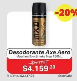 Ferniplast Axe - desodorante aero masrhmallow smoke men oferta