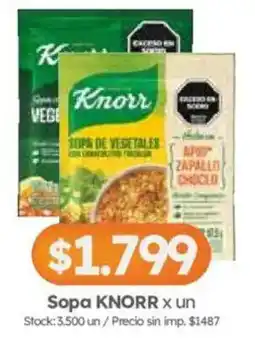 Cordiez Knorr sopa de vegetales con condimentos tradicionales oferta