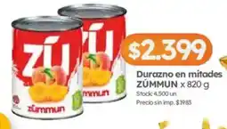 Cordiez Zúmmun durazno en mitades oferta