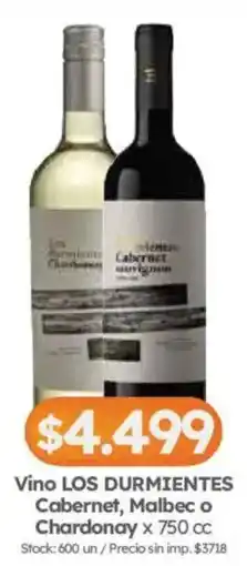Cordiez Los durmientes Cabernet, Malbec o Chardonnay oferta