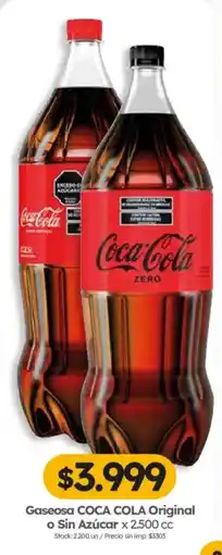 Cordiez Coca cola gaseosa original o sin azúcar oferta