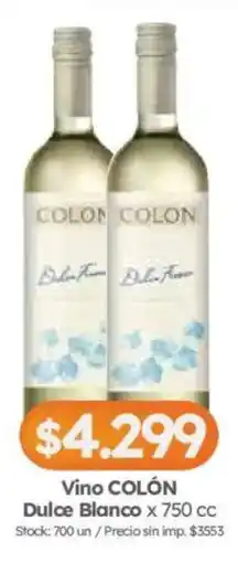 Cordiez Colon vino dulce blanco oferta