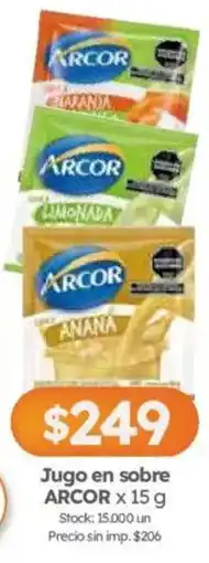 Cordiez Arcor jugo en sobre oferta