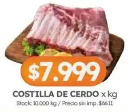 Cordiez Costilla de cerdo oferta