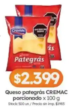 Cordiez Cremac queso pategrás oferta