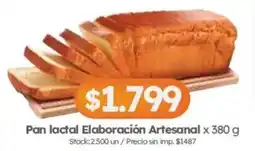 Cordiez Pan lactal Elaboración Artesanal oferta