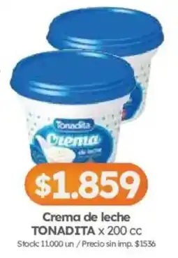 Cordiez Tonadita crema de leche oferta