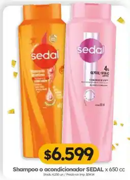 Cordiez Sedal shampoo o acondicionador oferta