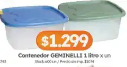 Cordiez Geminelli contenedor 1 litro oferta
